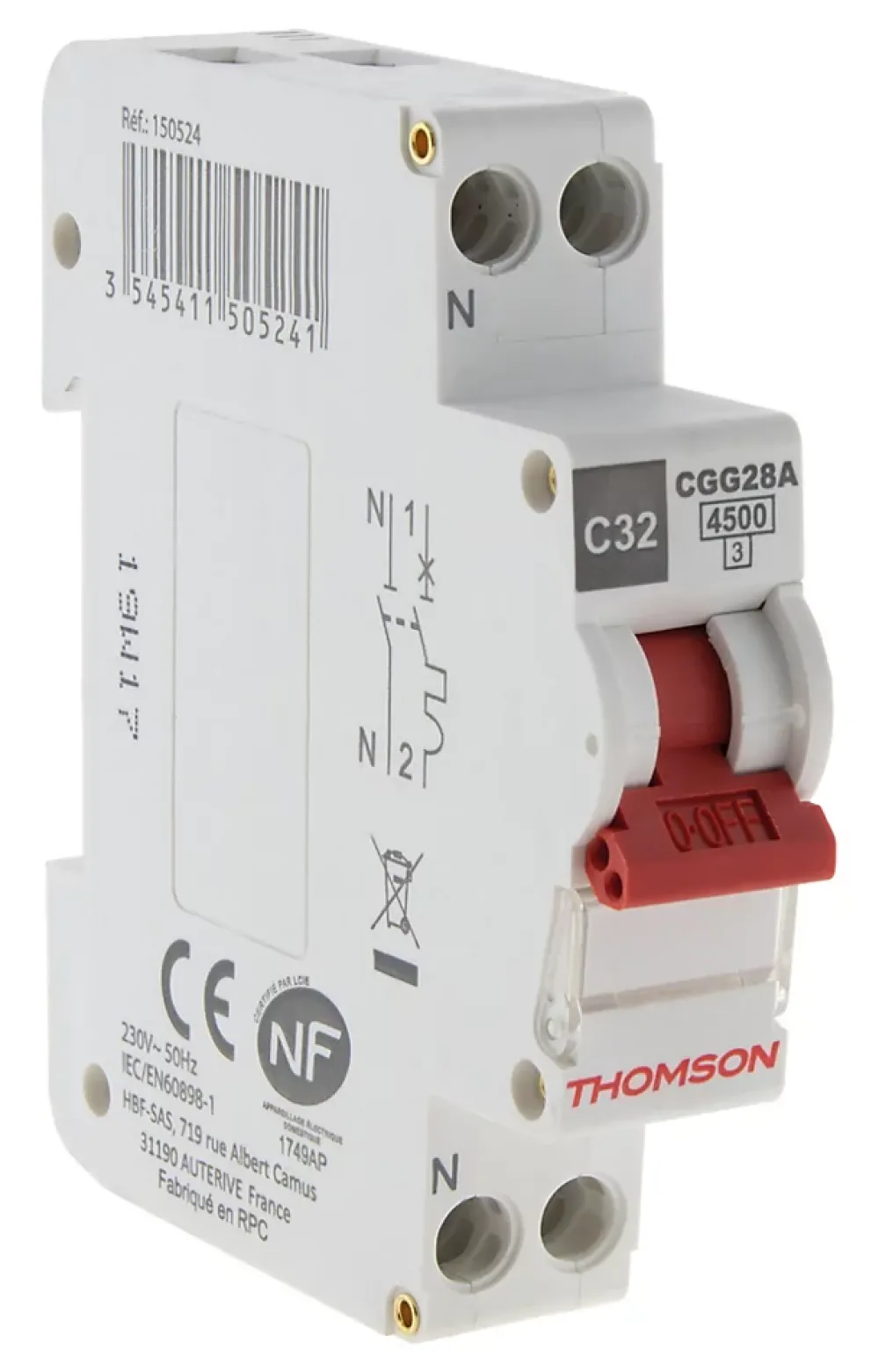 Thomson Disjoncteur PH+N 32A NF 4,5KA