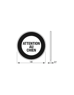 Thirard Disque de signalisation Attention au chien, polystyrène rigide adhésif, diamètre 180mm -