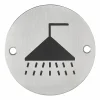 Thirard Panneau De Signalisation-Disque de signalisation Douche , à visser, inox brossé, marquage noir, diamètre 76mm -
