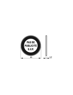 Thirard Disque de signalisation Pas de publicité, polystyrène rigide adhésif, diamètre 80mm -
