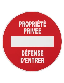 Thirard Disque de signalisation Propriété privée, polystyrène rigide adhésif, diamètre 180mm -