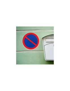 Thirard Panneau De Signalisation-Disque de signalisation Stationnement interdit, polystyrène rigide adhésif, diamètre 180mm -