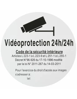 Thirard Disque de signalisation Vidéoprojection 24/24, polystyrène rigide adhésif, diamètre 180mm -