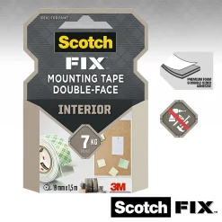 3M Double face intérieur 19 mm x 1.5 m blanc, 7 kg