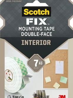 Scotch Double face intérieur 3M 19 mm x 5 m blanc, 7 kg