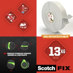 Scotch Double face intérieur Extrême 19 mm x 5 m blanc, 13 kg