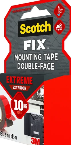 Scotch Double face intérieur Extrême 19 mm x 1.5 m noir, 10 kg