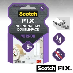 Scotch Double face miroir 3M 19 mm x 1.5 m blanc, 5 kg