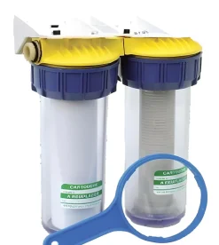 Polar Double filtre anti-tartre 3/4'' avec équerre cartouche et clé - - FD34C