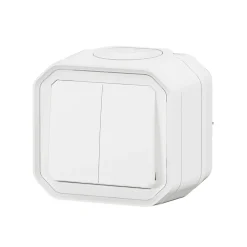 Legrand Double interrupteur Plexo blanc en saillie