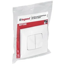 Legrand Double interrupteur ou va-et-vient Neptune 0 913 21 coloris blanc 10 A