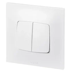 Legrand Double interrupteur ou va-et-vient Neptune 0 913 21 coloris blanc 10 A