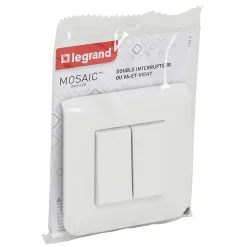 Legrand Double interrupteur va-et-vient à vis Mosaïc blanc