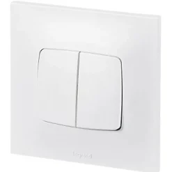 Legrand Interrupteur Encastrable-Double poussoir Neptune Blanc