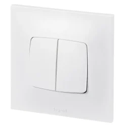 Legrand Interrupteur Encastrable-Double poussoir Neptune Blanc