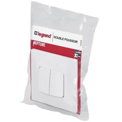 Legrand Interrupteur Encastrable-Double poussoir Neptune Blanc