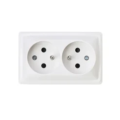 Jacobsen Prise En Saillie-Double prise monobloc en saillie Sigurd blanc complet