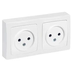 Legrand Double prise 2 pôles horizontale ASL blanc