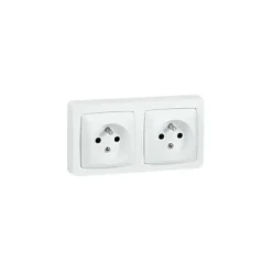 Legrand Prise En Saillie-Double prise 2 pôles+terre horizontale ASL blanc