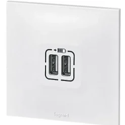 Legrand Double prise USB Neptune Blanc mat
