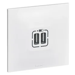 Legrand Double prise USB Neptune Blanc mat