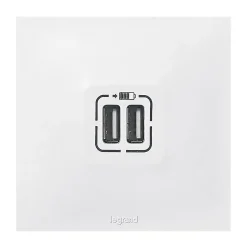 Legrand Double prise USB Neptune Blanc mat