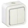 Legrand Interrupteur Étanche-Double va et vient complet Plexo saillie blanc