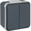 Eurohm Double va et vient saillie 10A gris - IP55 - OXXO