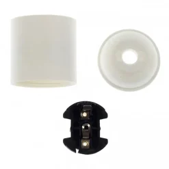 Lnd Douille Électrique-Douille Blanche E27 en Thermoplastique à Chemise Lisse Idéale pour Vos Créations DIY