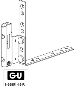 Ferco Verrou Et Loquet De Fenêtre-Douille contre-coudée UNI-JET M6 sans frein droite - - 6-36851-15-R-1