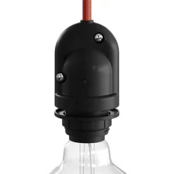 Lnd Douille d'extérieur noire E27 IP65 étanche pour câble textile