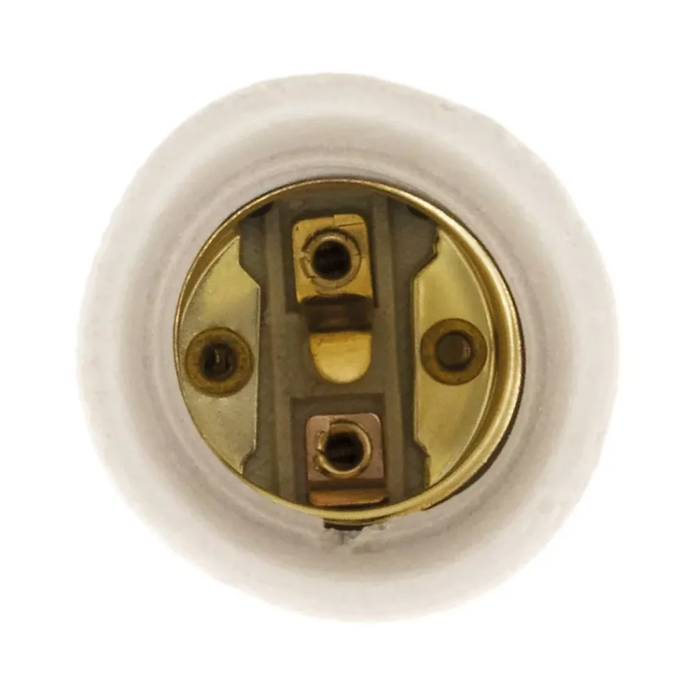 Zenitech Douille Électrique-Douille E27 en laiton avec collerette porcelaine -
