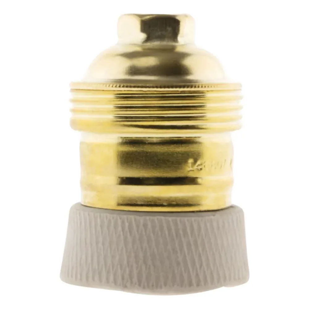 Zenitech Douille Électrique-Douille E27 en laiton avec collerette porcelaine -