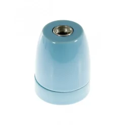Lnd Douille Électrique-Douille E27 en Porcelaine Bleu - Déco Vintage