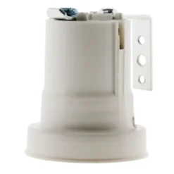 Zenitech Douille Électrique-Douille E27 résine avec patte équerre - Blanc -