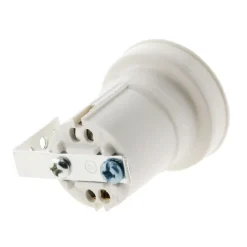 Zenitech Douille Électrique-Douille E27 résine avec patte équerre - Blanc -