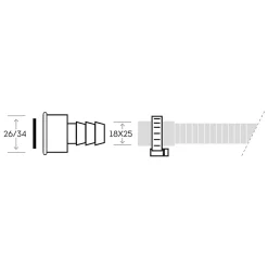 Somatherm for you Douille porte-tuyau droite 26x34mm pour machine à laver Somatherm