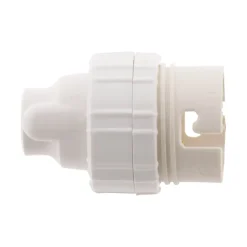 Zenitech 3 douilles B22 en nylon avec 1 bague - Blanc -
