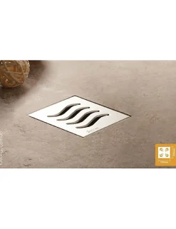 Karag Drain de douche carré en acier inoxydable CONFLUO TIDE 15x15 cm