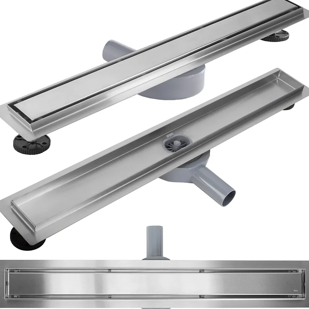 Rea Evacuation De Douche-Drain Linéaire Neox Pro 90 Brush Steel