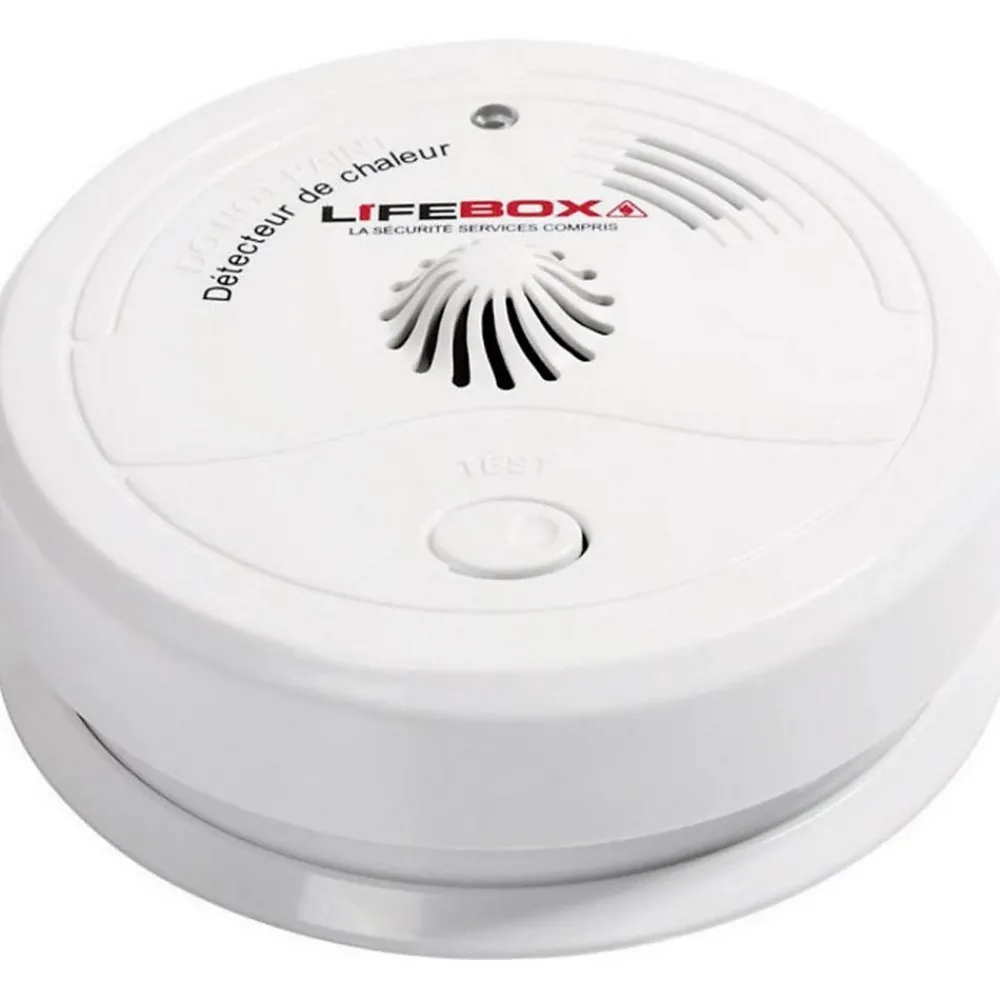 Détecteur De Fumée|Détecteur De Fumée, Gaz Et Protection Incendie-Détecteur de feu et de chaleur cuisine Lifebox DETCC01