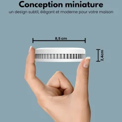 Aroha Détecteur de fumée Safety Pro Mini - Batterie 10 ans - Détecteur de fumée - Alarme incendie - 2 pièces