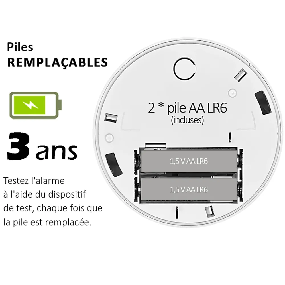 Kyf Détecteur De Fumée|Détecteur De Fumée-Détecteur de fumée CE Pile remplaçable 3 ans