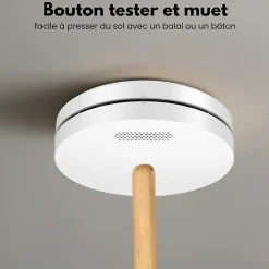 Aroha Détecteur De Fumée|Détecteur De Fumée-Détecteur de fumée connectable Link - Batterie 10 ans - Capteur de fumée interconnecté - Alarme incendie - 5 pièces