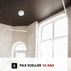 Kyf Détecteur De Fumée|Détecteur De Fumée-Détecteur de fumée connecté WIFI - CE EN14604 - Pile 10 ans scellée et Kit de fixation magnétique