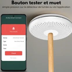 Aroha Détecteur de fumée et de monoxyde de carbone Smart Connect WiFi - Batterie 10 ans - Alarme incendie et CO - 3 pièces