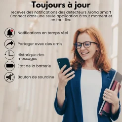 Aroha Détecteur De Fumée|Détecteur De Fumée, Gaz Et Protection Incendie-Détecteur de fumée et de monoxyde de carbone Smart Connect WiFi - Batterie 10 ans - Alarme incendie et CO - Tuya & SmartLife