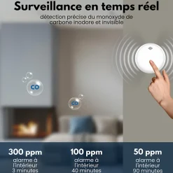 Aroha Détecteur De Monoxyde De Carbone Et Gaz|Détecteur De Fumée, Gaz Et Protection Incendie-Détecteur de fumée et de monoxyde de carbone Safety Pro Sleep Line - Batterie 10 ans - Alarme incendie et de CO - 3 pièces
