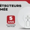 Kidde Détecteur De Fumée|Détecteur De Fumée, Gaz Et Protection Incendie-Détecteur de fumée 5Y29 autonomie 5 ans