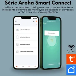 Aroha Détecteur de fumée WiFi Smart Connect - Batterie 10 ans - Alarme incendie connecte avec application Tuya et Smartlife